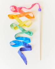 Load image into Gallery viewer, Rainbow Silk & Wood Streamer - Wand for Pretend Play