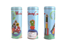 Load image into Gallery viewer, Wooden Dinosaur Balancing Blocks In Metal Cylinder
