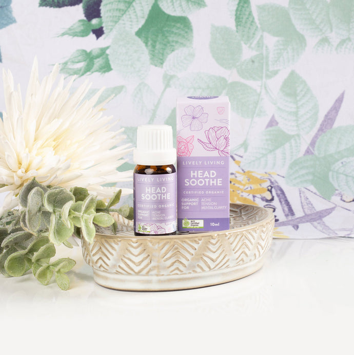 Lively Living Head Soothe Organic Essential Oil.