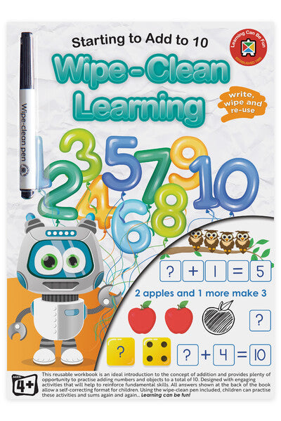 Wipe-clean learning starting to add to 10