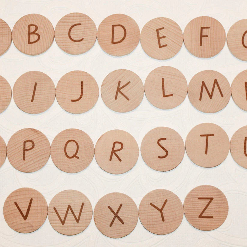 Wooden Alphabet Discs