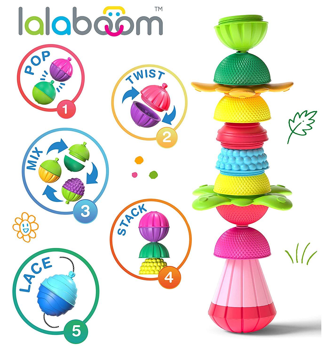 Lalaboom Rainbow 5 Bows And Educational Beads 13 Pieces Multicolor