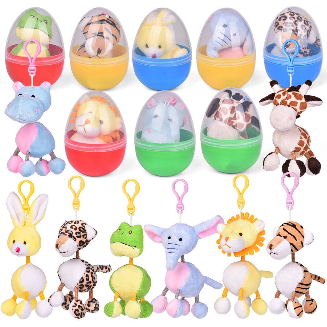 Mini Plush Animals Filled Easter Eggs