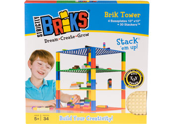 Classic Brik Tower Construction Set - 34 Pcs